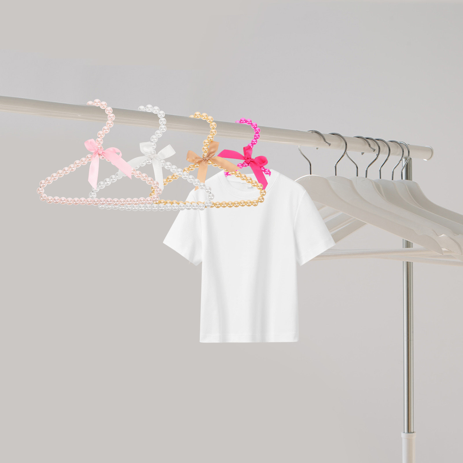 4Pcs Pearl Pet Clothes Hanger  - đánh giá và giá Baby Clothing Rack