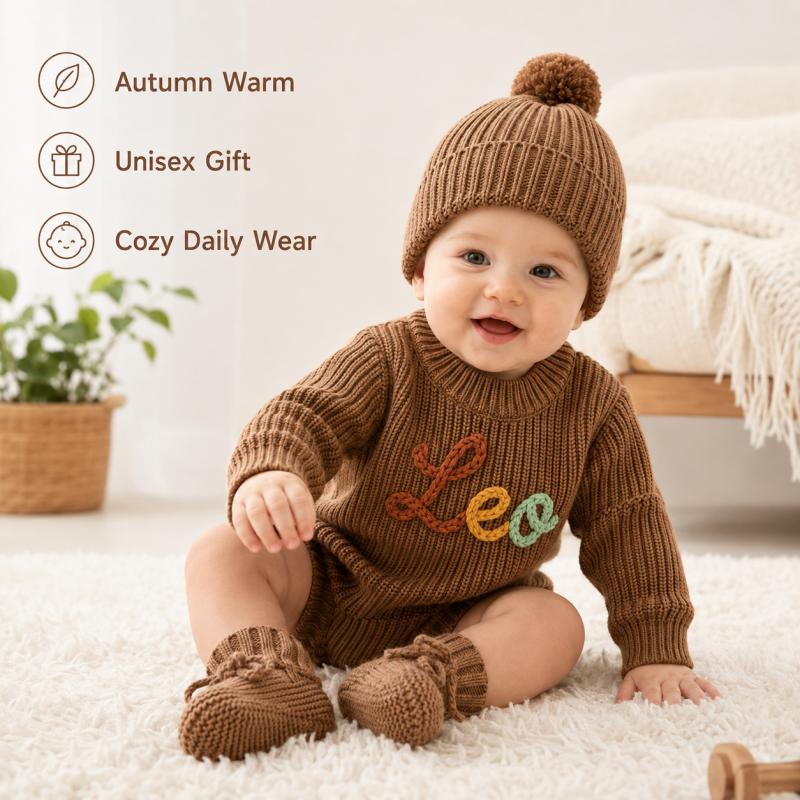 Personalized Baby Knit Romper  - đánh giá và giá Baby Clothing Names